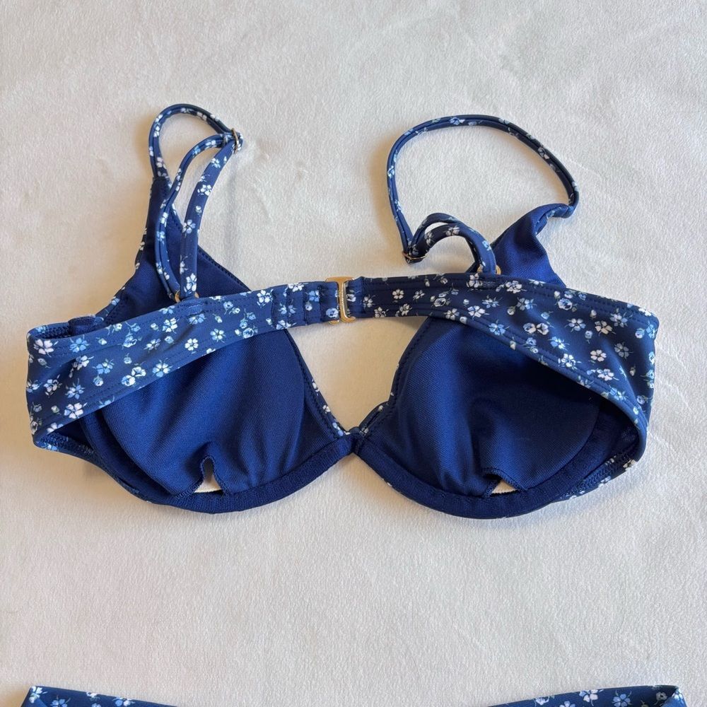 Hollister Floral Bikini Set, Blue, Size Small - Picture 4 of 8